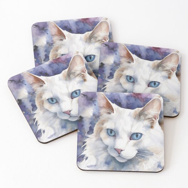 Item preview, Pastel Watercolor Fluffy Cat Portrait Painting designed and sold by Paolo-Bandal.