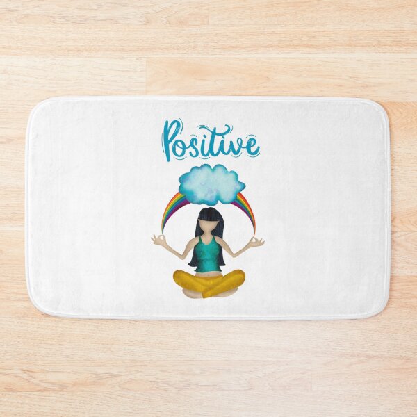 Item preview, Positive Vibes Meditating Yoga Girl Rainbow Mindset designed and sold by RoseArtGraphic.