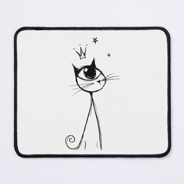 Item preview, Minimalist Queen Cat Crown Star Cat Lady Art designed and sold by PixelQ.