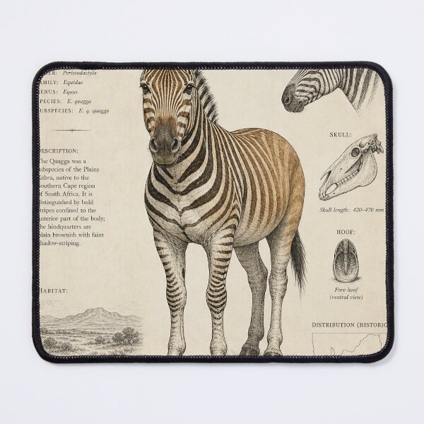 Item preview, Quagga Study — Naturalist Quagga Ink Illustration designed and sold by Jandedan.