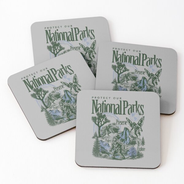 Item preview, Protect Our National Parks Bigfoot Mothman Cryptid designed and sold by ArleneRowe.