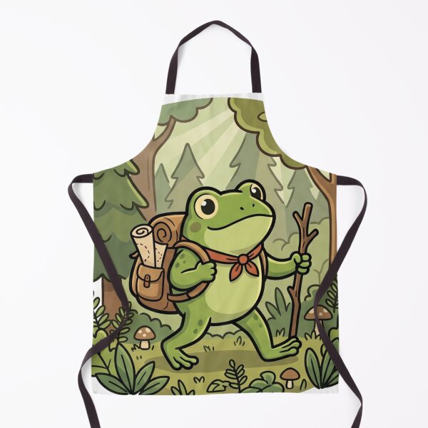 Item preview, Adventure Frog Exploring Forest – Cute Backpack Frog Cartoon Aesthetic designed and sold by ArtsyExplorer.