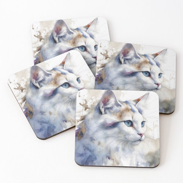 Item preview, Pastel Watercolor Fluffy Cat Portrait Painting designed and sold by Paolo-Bandal.