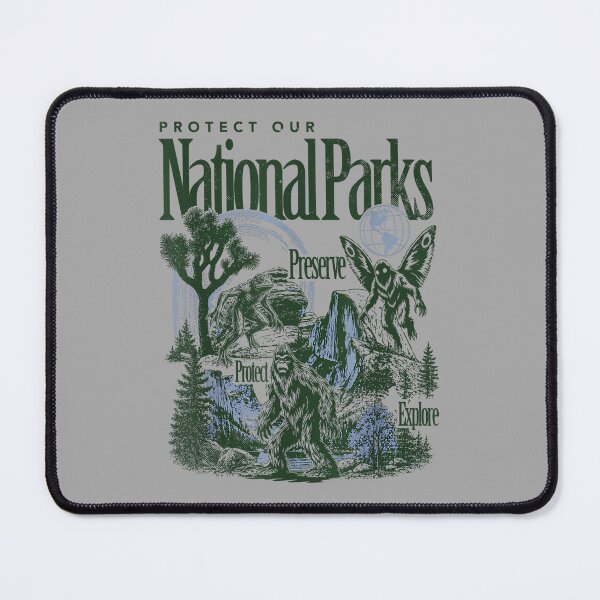 Item preview, Protect Our National Parks Bigfoot Mothman Cryptid designed and sold by ArleneRowe.