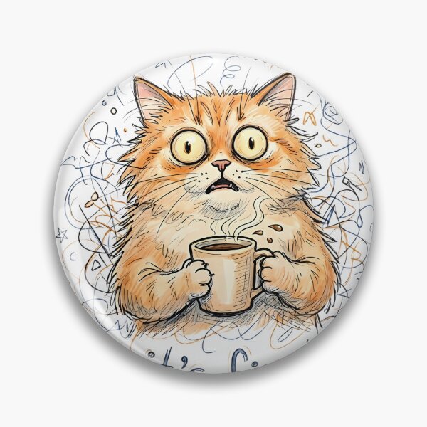 Item preview, Stressed Cat With Coffee designed and sold by LYZ7VANI.