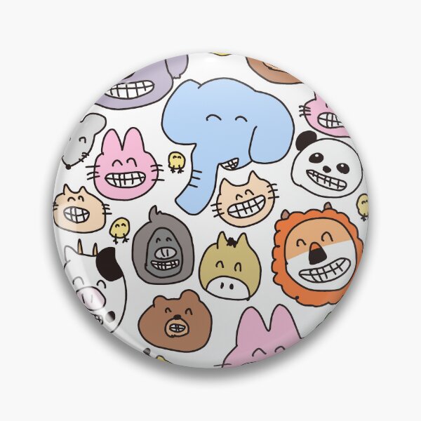 Item preview, Ilustración de animales sonrientes del zoológico Nikoniko designed and sold by witty_sheep.
