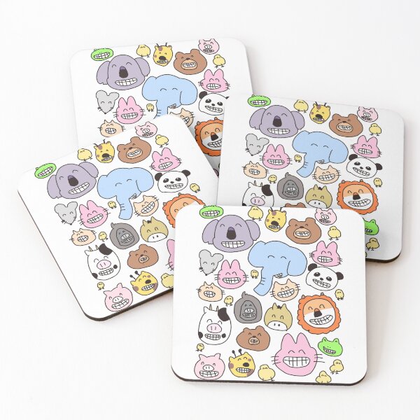 Item preview, Ilustración de animales sonrientes del zoológico Nikoniko designed and sold by witty_sheep.