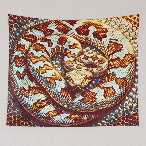 Item preview, Artfully crafted, dangerous rattlesnake in attack mode designed and sold by Kimenta.