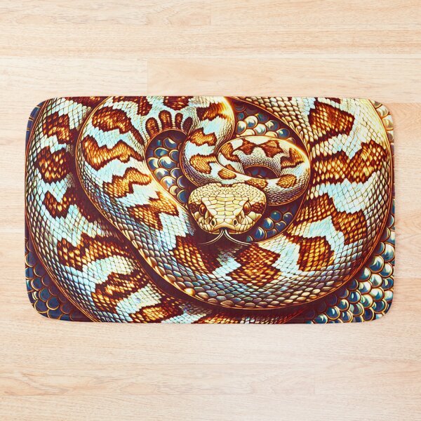 Item preview, Artfully crafted, dangerous rattlesnake in attack mode designed and sold by Kimenta Fashion.