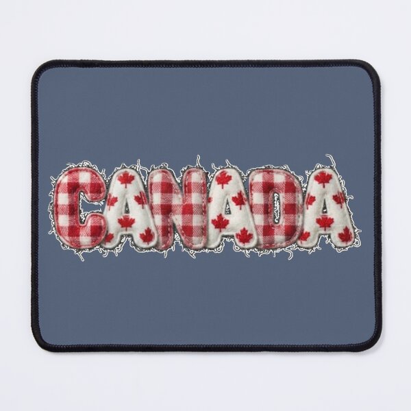 Item preview, Canada Day Plaid Patchwork Embroidered Maple Leaf designed and sold by CloudyCatArt.