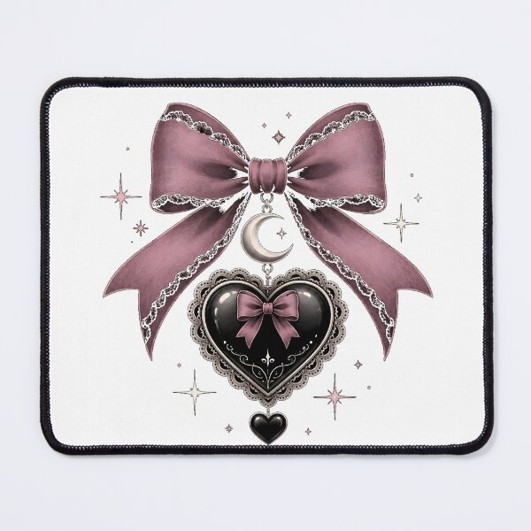 Item preview, Gothic Bow Heart Pendant Art designed and sold by smktheduck.