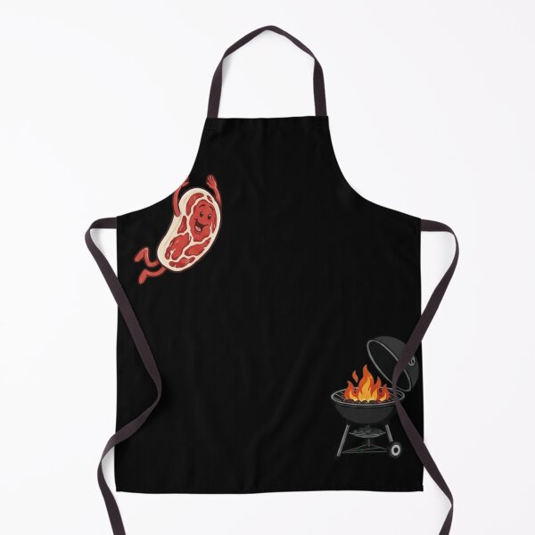 Item preview, Happy Steak Jumping Into BBQ Grill Funny Foodie Art designed and sold by haitrieuic96.