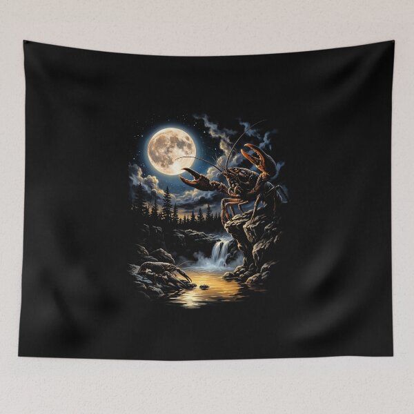 Item preview, Lobster Full Moon Ocean Night Marine Life Design designed and sold by SofenArt.