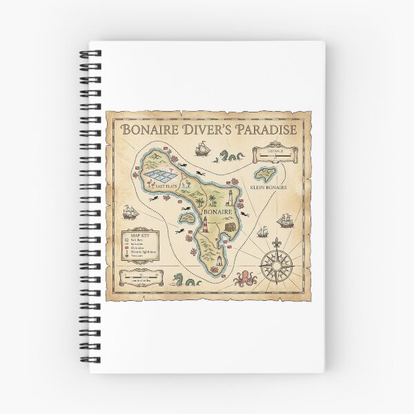Item preview, Bonaire Map Vintage Nautical Treasure Art designed and sold by DuckOddity.