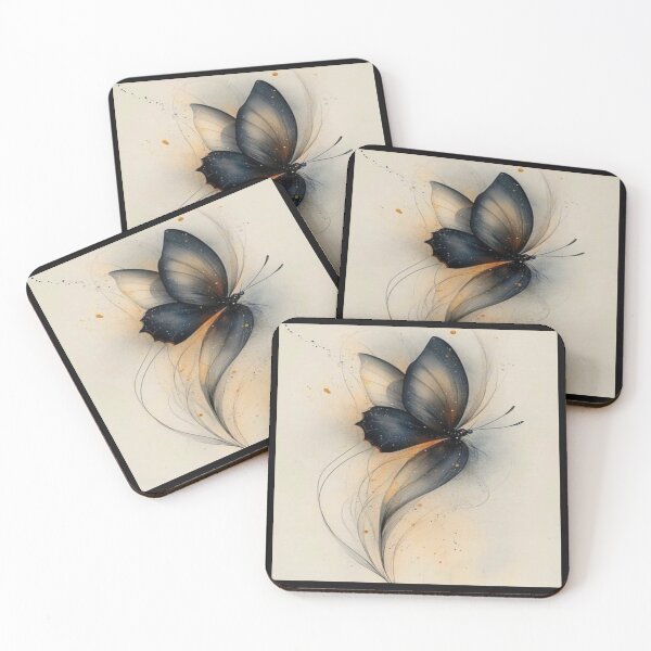 Item preview, Navy Gold Wings Flowing Abstract Artwork  designed and sold by NivyasArtistry.