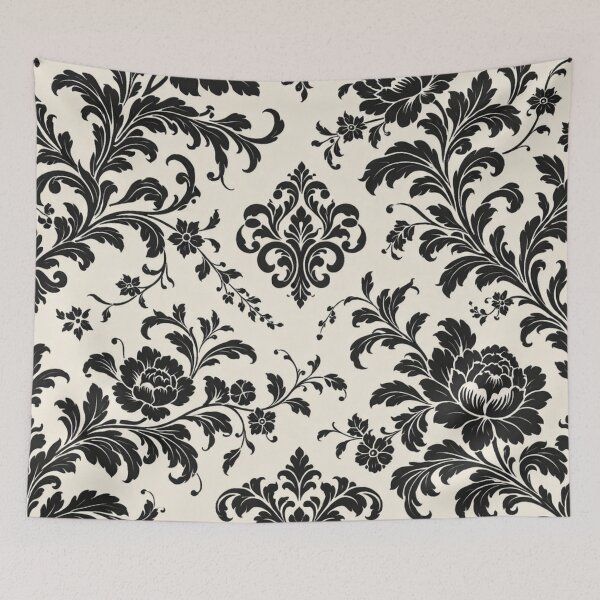 Item preview, Black and White Floral Damask Pattern | Elegant Vintage Botanical Design designed and sold by Ve state official.