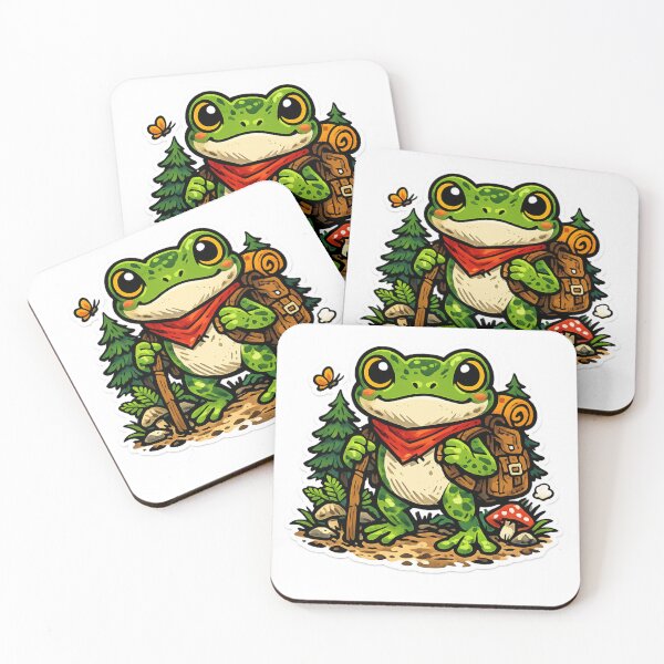 Item preview, Adventure Frog Exploring Forest – Cute Backpack Frog Cottagecore Aesthetic designed and sold by ArtsyExplorer.