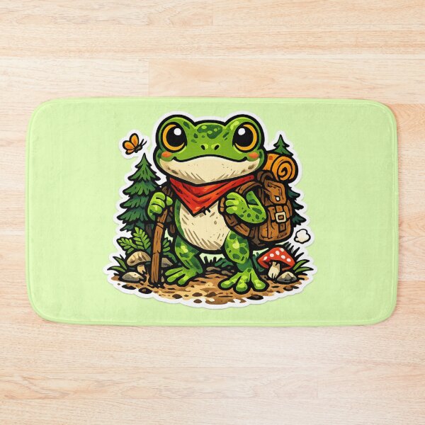 Item preview, Adventure Frog Exploring Forest – Cute Backpack Frog Cottagecore Aesthetic designed and sold by ArtsyExplorer.