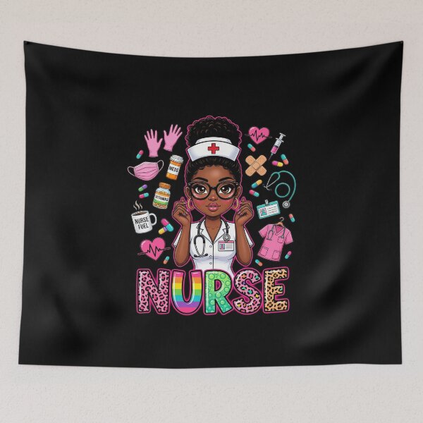 Item preview, Nurse Cute Black Nurse Colorful RN LPN Healthcare Tee designed and sold by SofenArt.