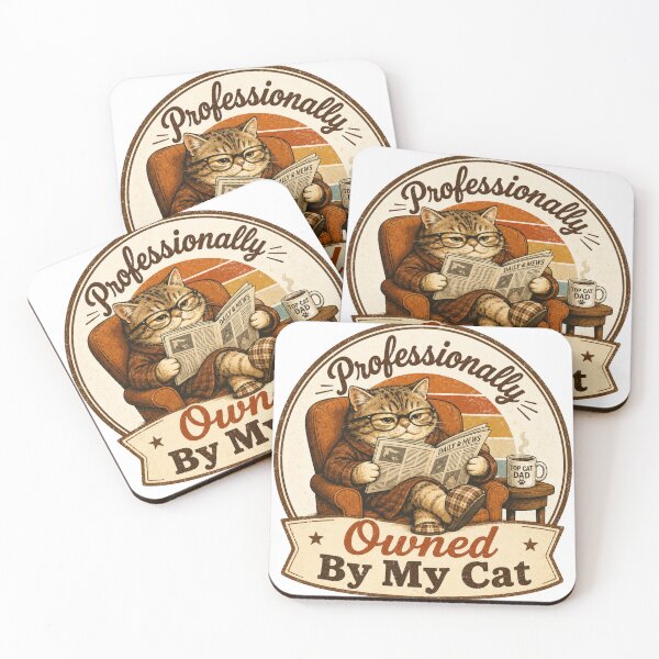 Item preview, Professionally Owned By My Cat – Retro Vintage Cat Dad PNG, Funny Cat Lover Shirt Design, Transparent Background Graphic designed and sold by @SHINTOSARTSTORE.