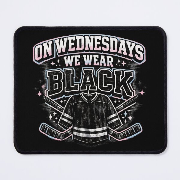 Item preview, On Wednesdays We Wear Black Hockey Varsity Trans Pride Shirt designed and sold by EchoPrint Co..