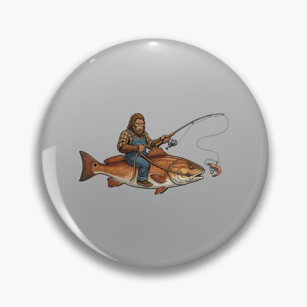 Item preview, Redfish Fishing Bigfoot Riding Fisherman Funny Angler designed and sold by mjohnson9.