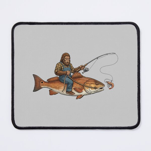 Item preview, Redfish Fishing Bigfoot Riding Fisherman Funny Angler designed and sold by mjohnson9.