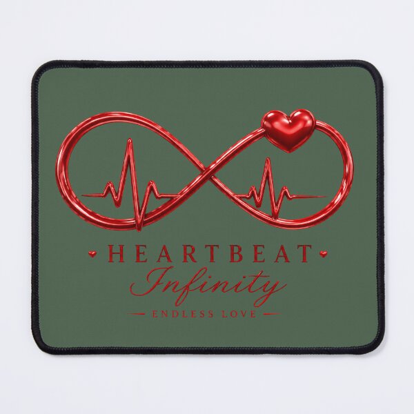 Item preview, Heartbeat Infinity – Heartbeat Line Forming Infinity Symbol, Endless Love Illustration for Couples designed and sold by JagrDesigns.