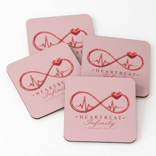 Item preview, Heartbeat Infinity – Heartbeat Line Forming Infinity Symbol, Endless Love Illustration for Couples designed and sold by JagrDesigns.