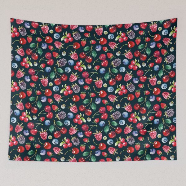 Item preview, Watercolor summer berries on dark designed and sold by art-tee-ua.