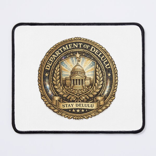 Item preview, Department of Delulu Official Seal | Funny Ironic Corporate T-Shirt designed and sold by NeonVoid Studio.