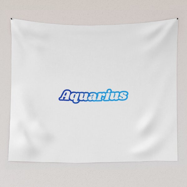 Item preview, The Water Bearer - Retro Aquarius Zodiac Text Art designed and sold by Niji Hibana.