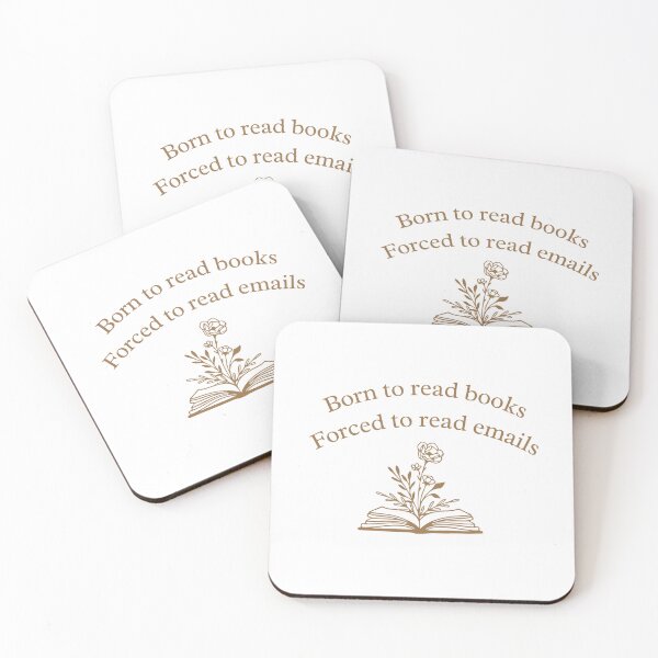 Item preview, Born To Read Books Forced To Read Emails Funny Quote designed and sold by VibeoCanvasShop.
