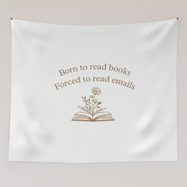 Item preview, Born To Read Books Forced To Read Emails Funny Quote designed and sold by VibeoCanvasShop.