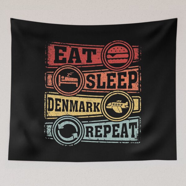 Item preview, Eat Sleep Denmark Repeat designed and sold by GabbyKash.