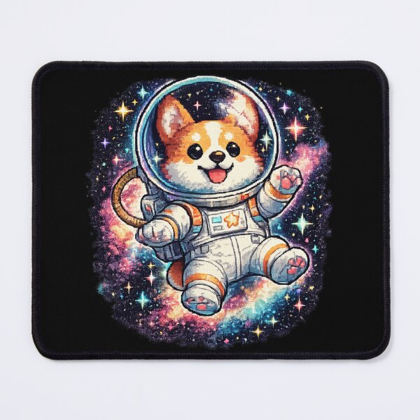 Artikelvorschau, Corgi-Weltraumforscher-Pixelgrafik | Retro-Gamer-Hundemama-T-Shirt entworfen und verkauft von NeonVoid Studio.