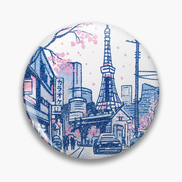 Item preview, Tokyo Sakura Street – Vintage Japanese City Illustration designed and sold by YohakuPause.