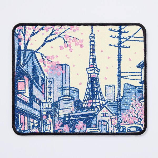 Item preview, Tokyo Sakura Street – Vintage Japanese City Illustration designed and sold by YohakuPause.