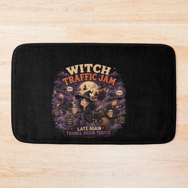 Item preview, Witch Traffic Jam Funny Halloween Broom  Design designed and sold by MotylekAnia.