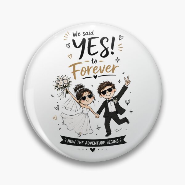 Item preview, Just Married We Said Yes To Forever Funny Wedding Couple Art designed and sold by asudesign.