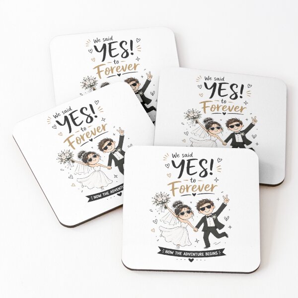 Item preview, Just Married We Said Yes To Forever Funny Wedding Couple Art designed and sold by asudesign.