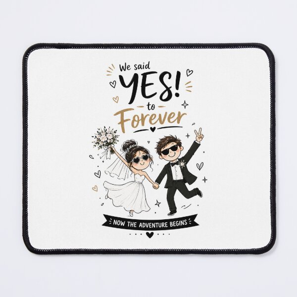 Item preview, Just Married We Said Yes To Forever Funny Wedding Couple Art designed and sold by asudesign.