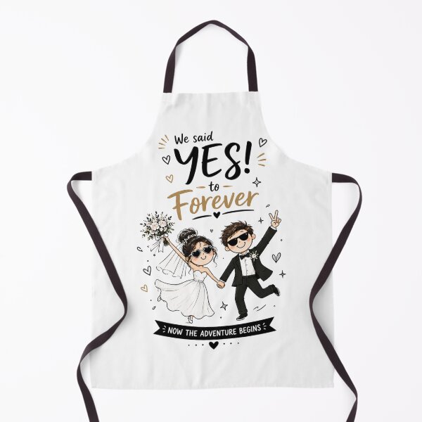 Item preview, Just Married We Said Yes To Forever Funny Wedding Couple Art designed and sold by asudesign.