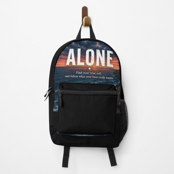 Item preview, ALONE Ocean Sunset Aesthetic | Self Discovery Solitude Quote Design designed and sold by NovaInfinityStudio.