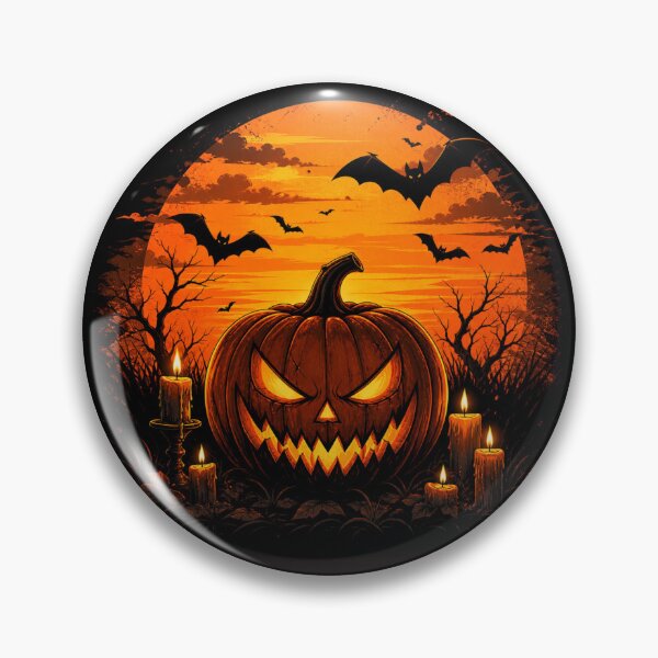 Item preview, d-Evil Pumpkin Sunset Halloween Spooky Bat Aesthetic Design designed and sold by MotylekAnia.