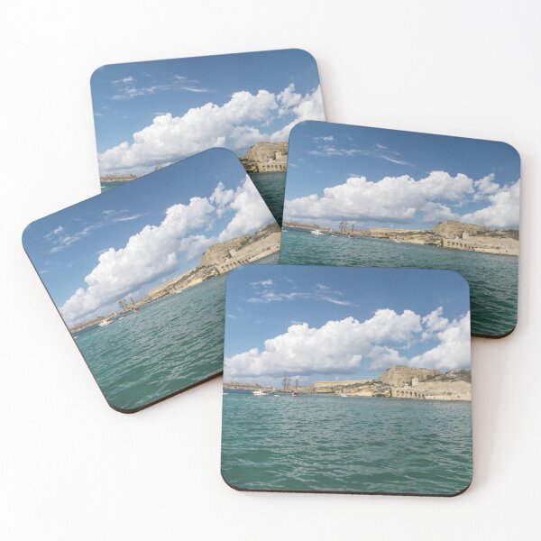 Item preview, Turquoise Harbor With Boats And Historic Stone Fort Under A Dramatic Cloudy Sky designed and sold by Nmallia.