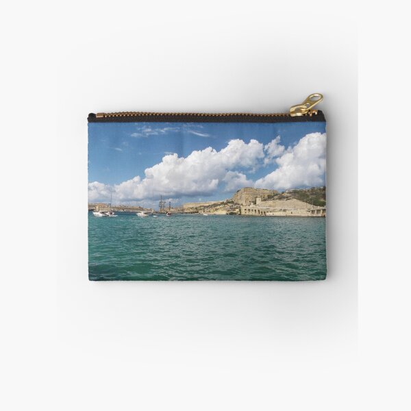 Item preview, Turquoise Harbor With Boats And Historic Stone Fort Under A Dramatic Cloudy Sky designed and sold by Nmallia.