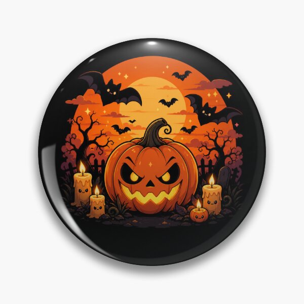 Item preview, Cute DEvil Pumpkin Halloween Sunset Spooky Kawaii Bat Design designed and sold by MotylekAnia.