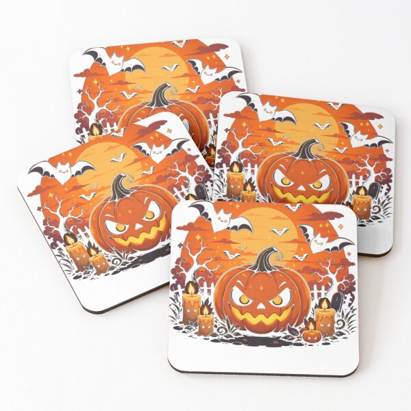 Item preview, Cute DEvil Pumpkin Halloween Sunset Spooky Kawaii Bat Design designed and sold by MotylekAnia.