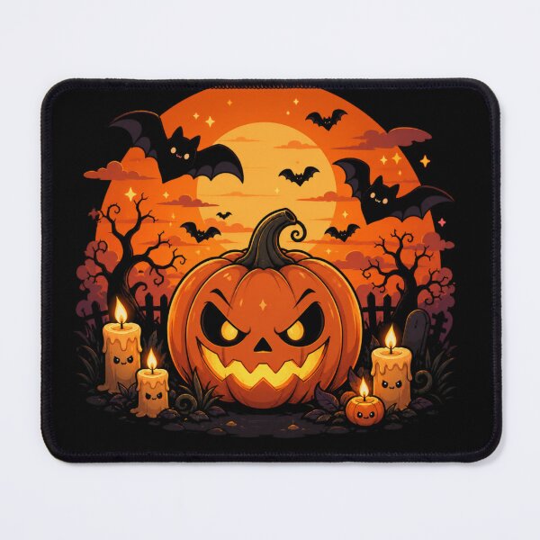 Item preview, Cute DEvil Pumpkin Halloween Sunset Spooky Kawaii Bat Design designed and sold by MotylekAnia.